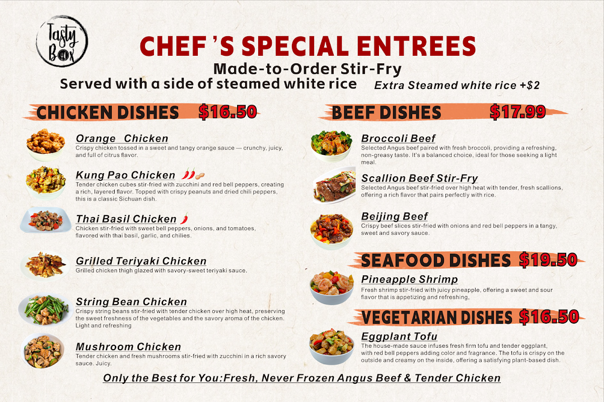 Tasty Box menu board