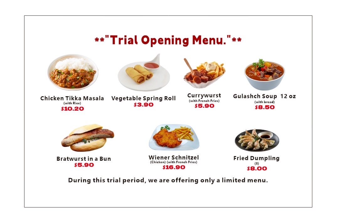 Tasty Box menu board