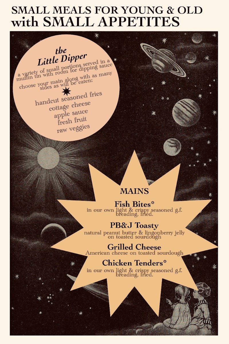 Humble Moon Folkstead and Saloon menu board