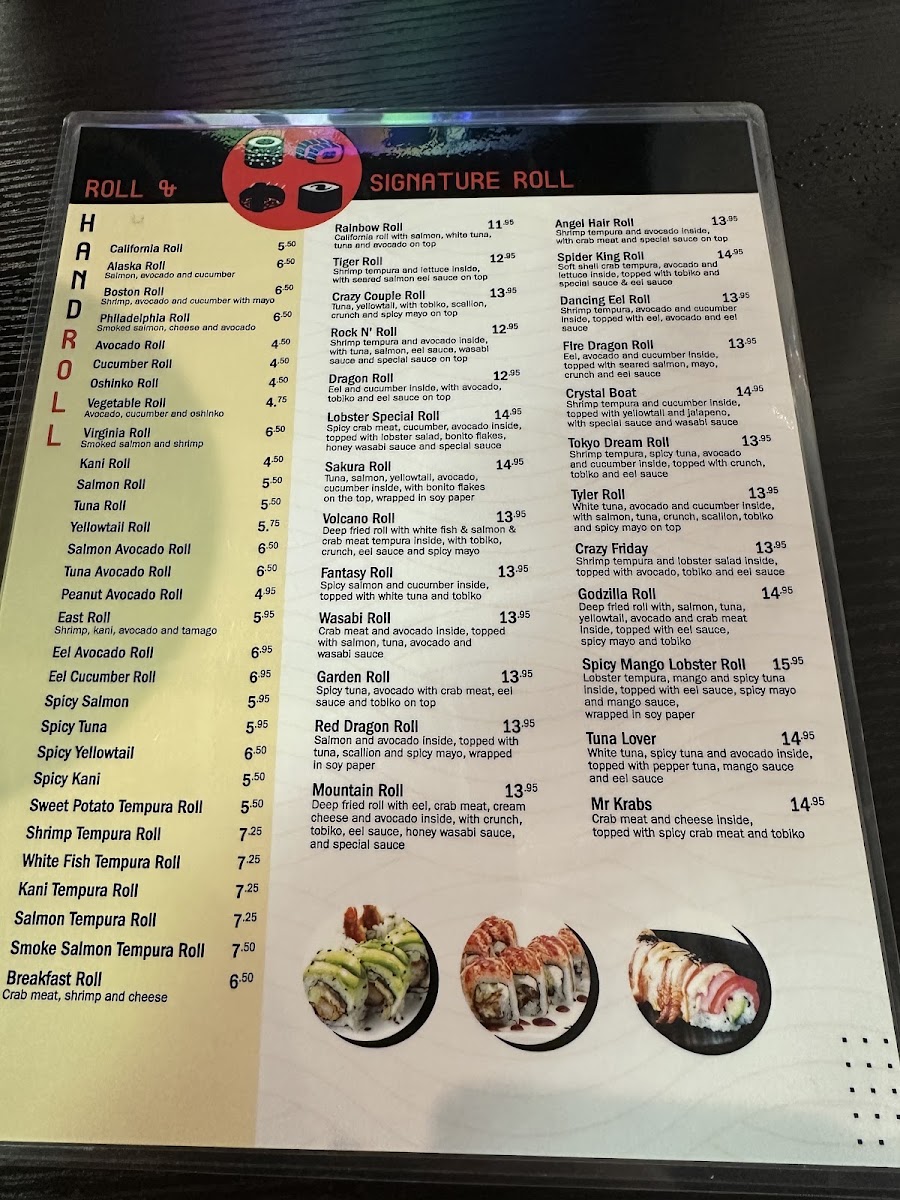 Yoshi Revolving Sushi & Noodle menu board