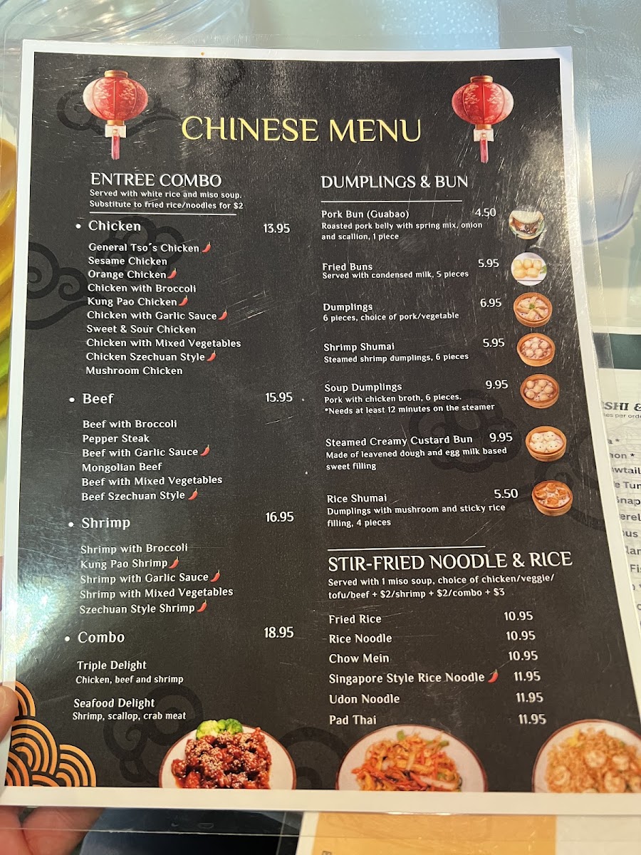 Yoshi Revolving Sushi & Noodle menu board