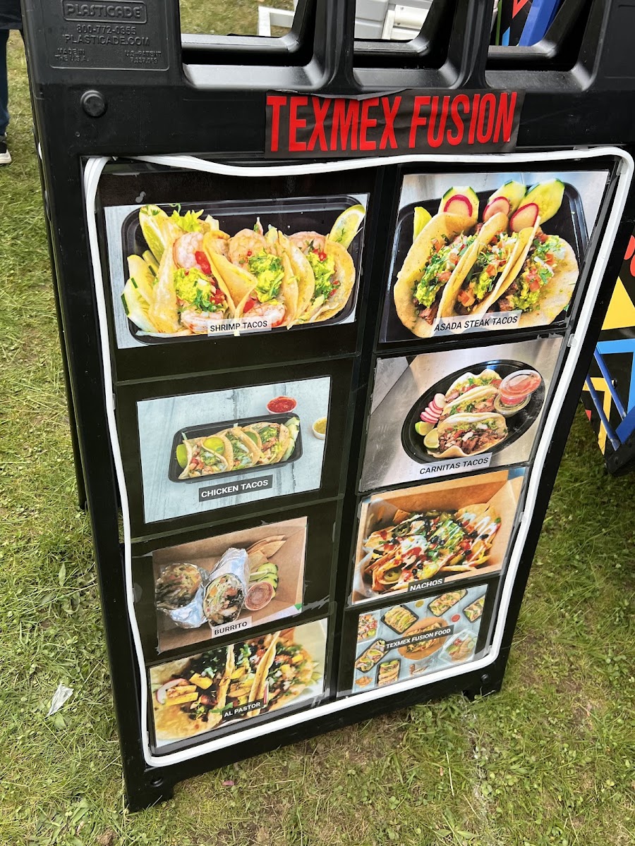 TEXMEX FUSION menu board