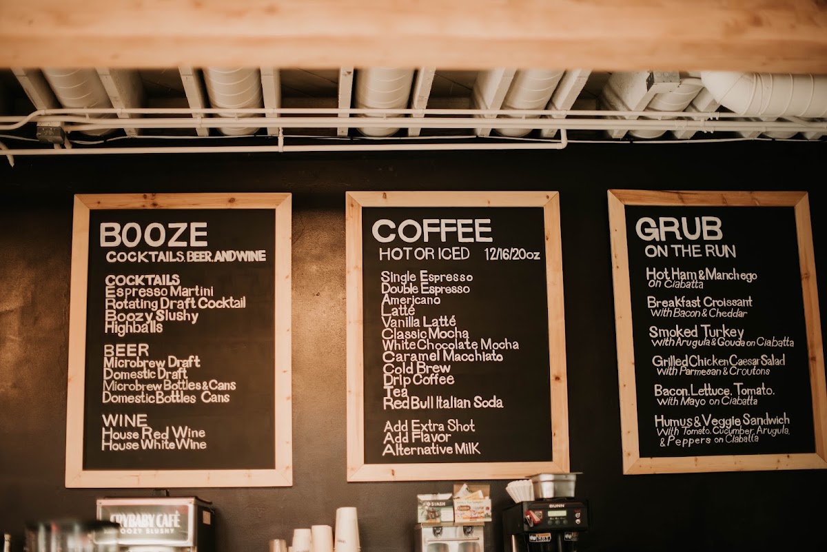 Crybaby Café menu board