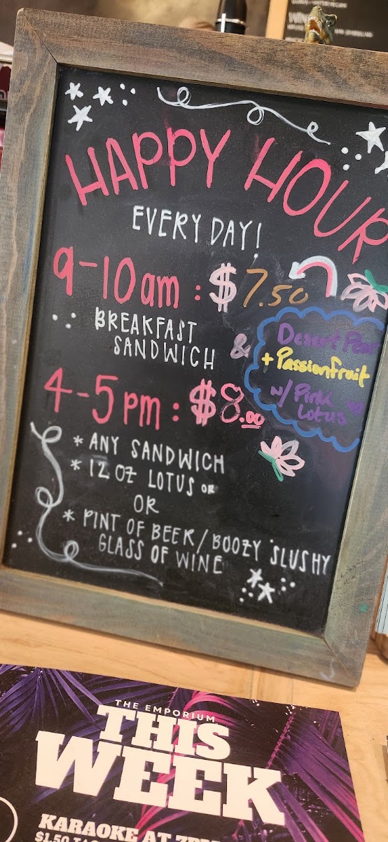 Crybaby Café menu board