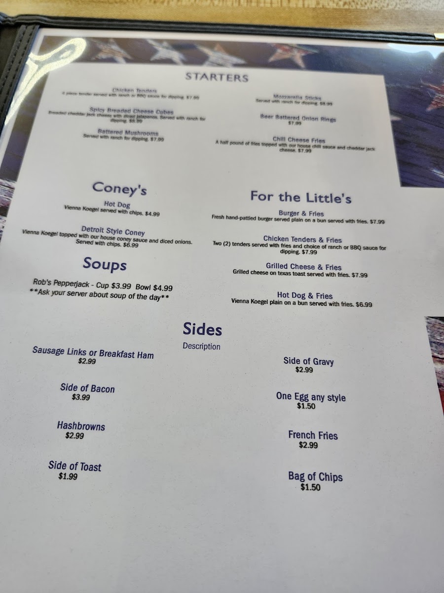 Blue Collar Diner menu board