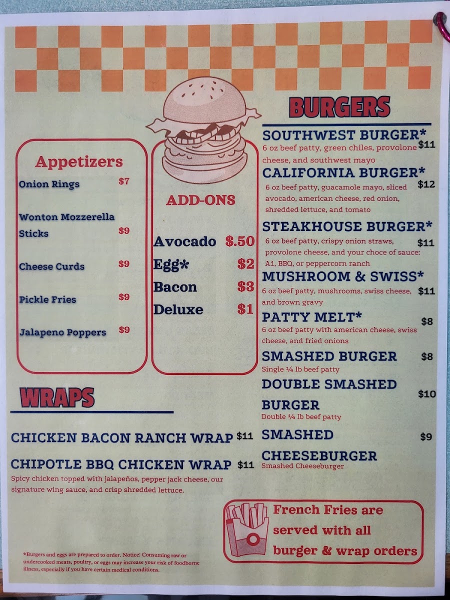 THE SPOT menu board