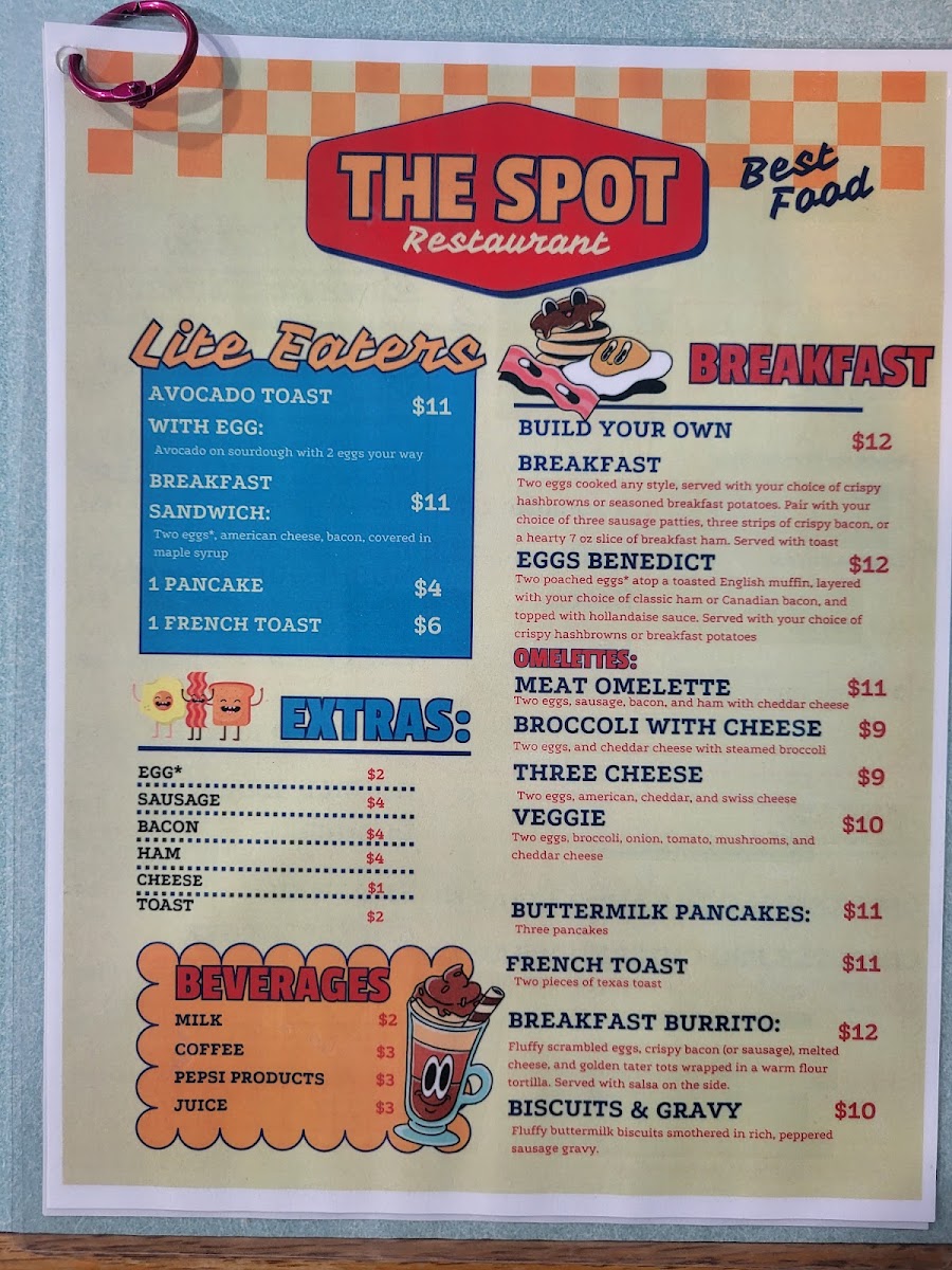 THE SPOT menu board