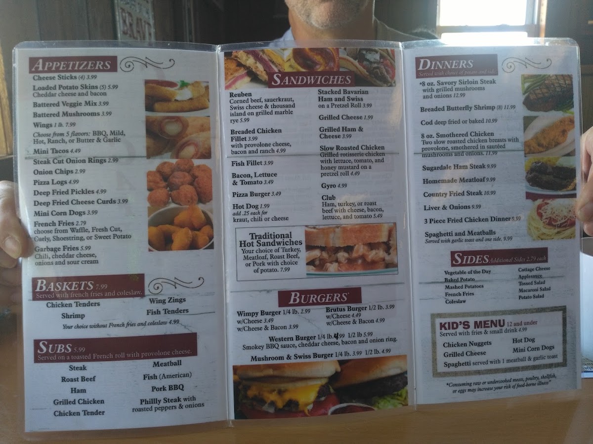 County Line Cafe menu board