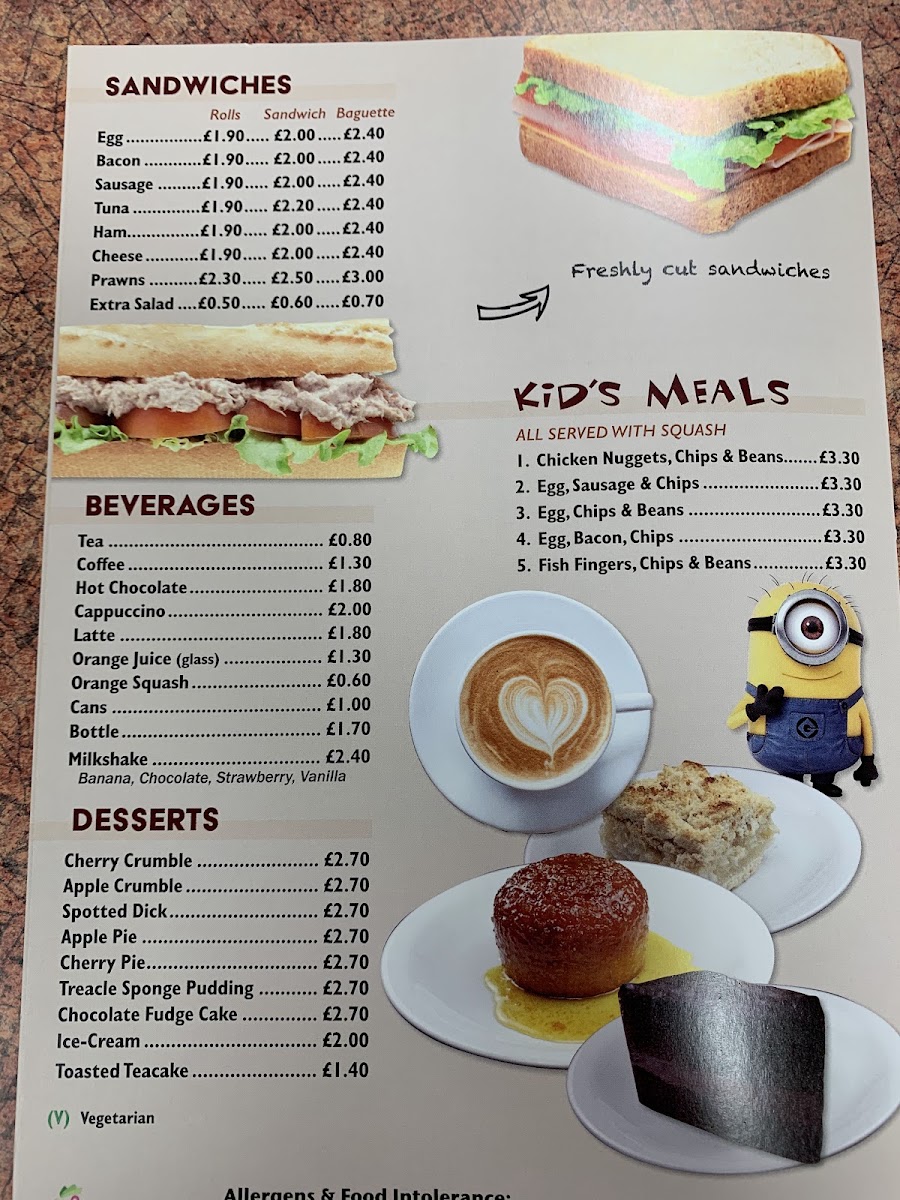 Aroma Cafe menu board