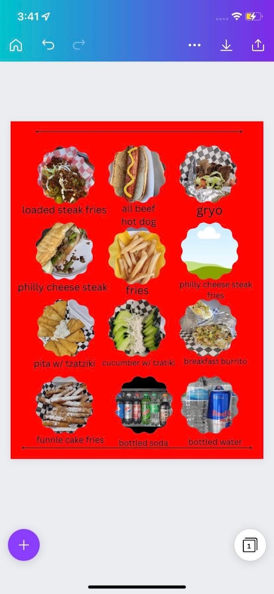 Bravos Food Truck menu board