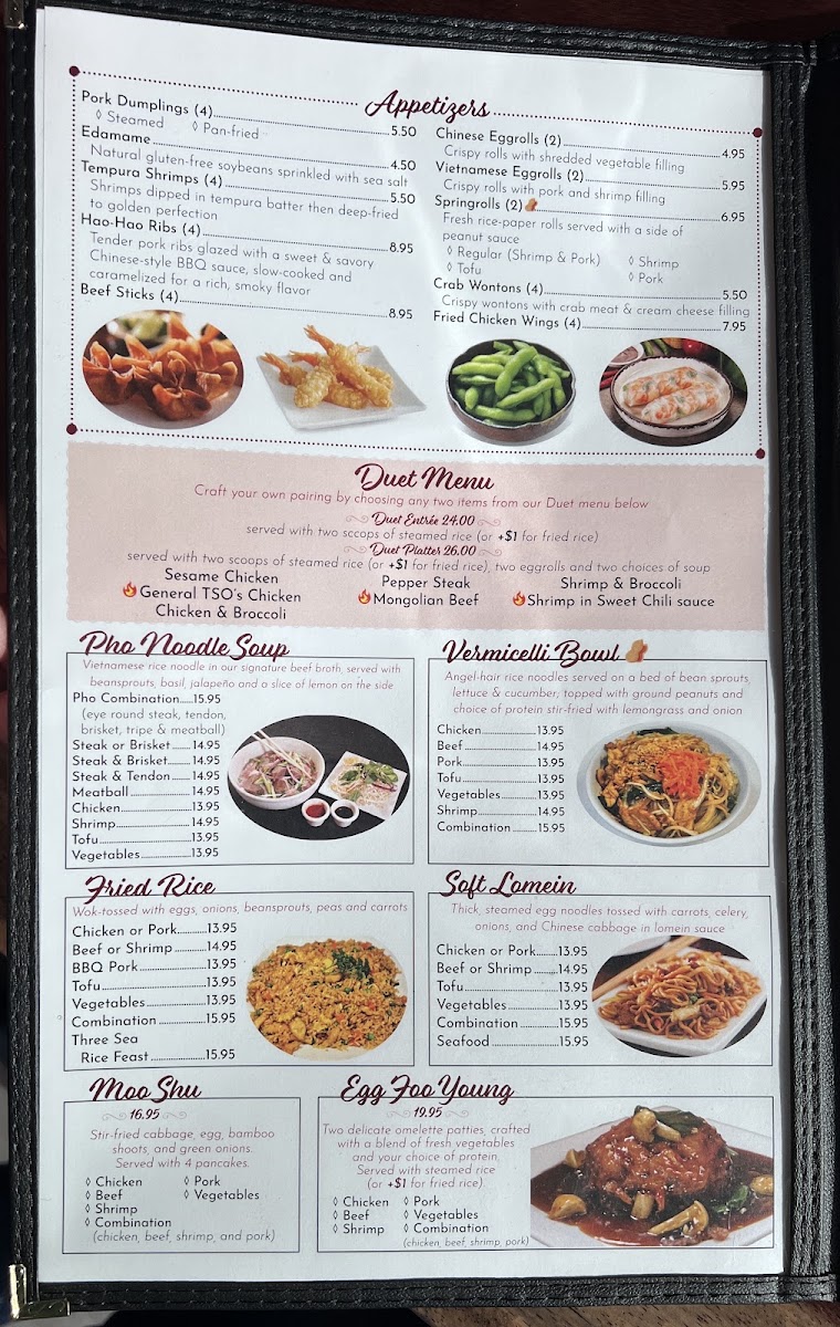 Hao Hao Leander - Chinese and Vietnamese Cuisines menu board