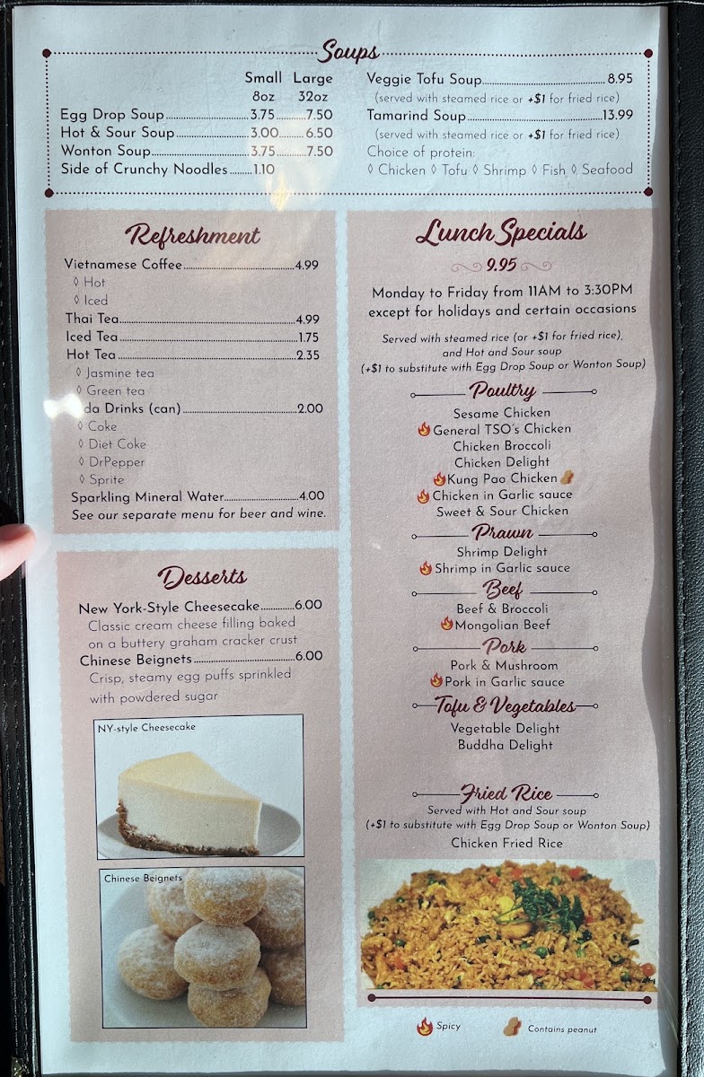 Hao Hao Leander - Chinese and Vietnamese Cuisines menu board