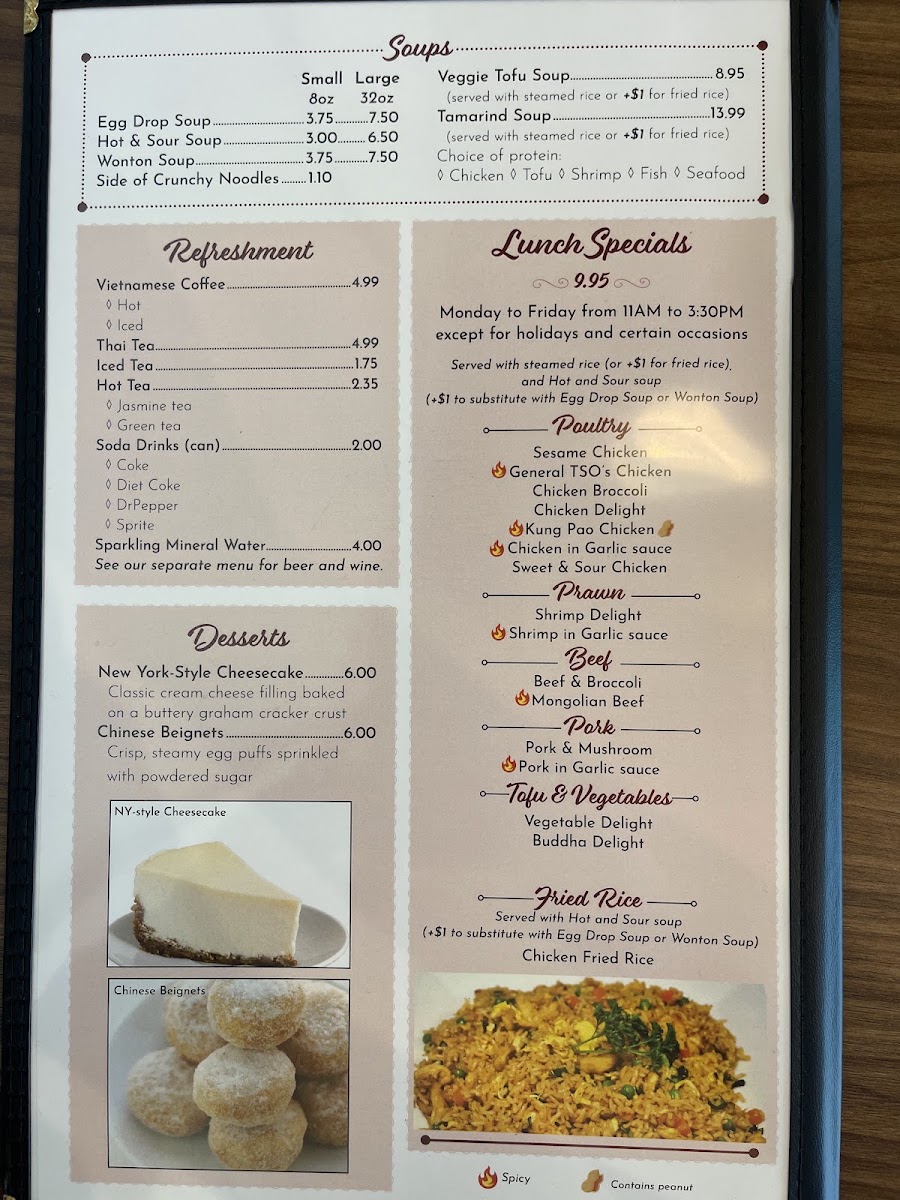 Hao Hao Leander - Chinese and Vietnamese Cuisines menu board