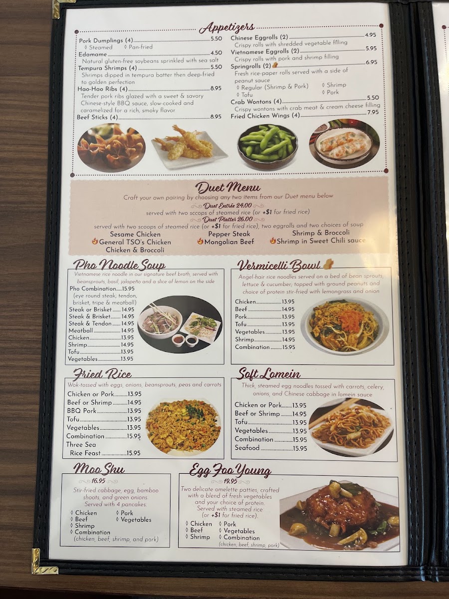 Hao Hao Leander - Chinese and Vietnamese Cuisines menu board