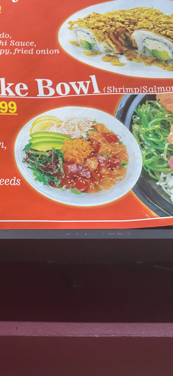 Sandar Sushi menu board