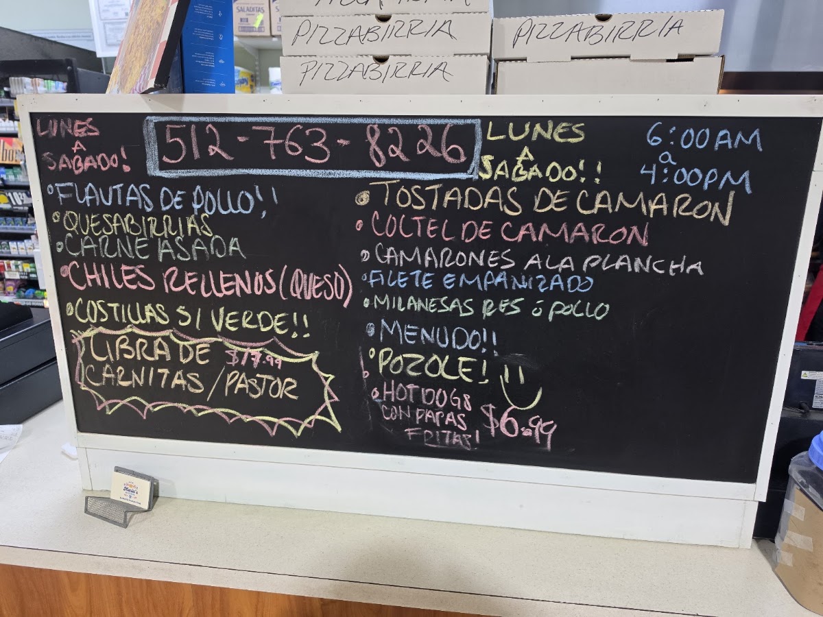 Maria's Kitchen menu board