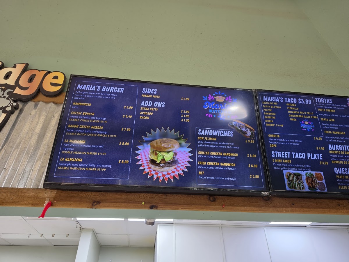 Maria's Kitchen menu board