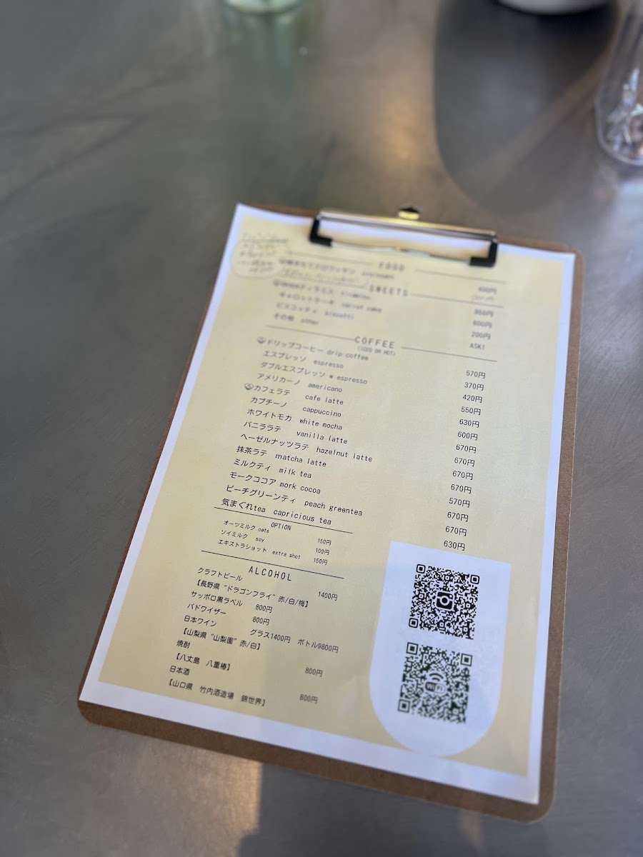 PORT tomigaya menu board