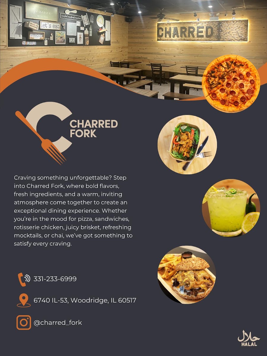 Charred Fork menu board