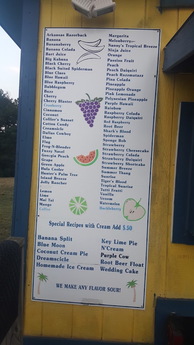 Sumner Thang menu board