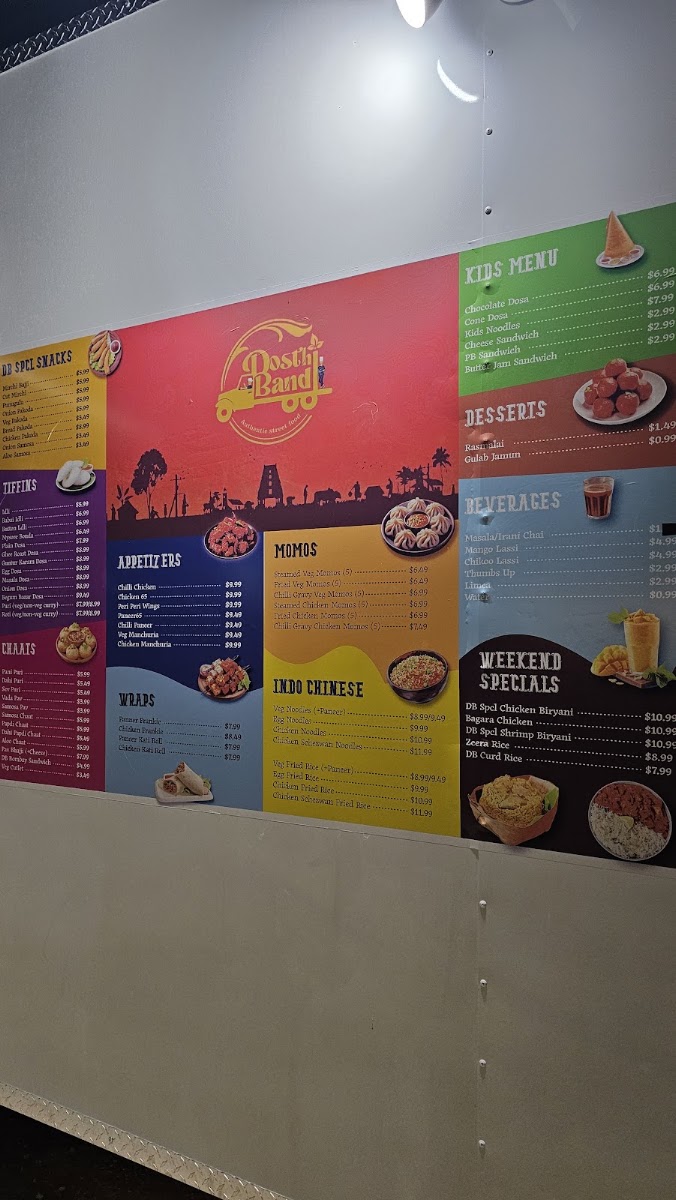 Dosthi Bandi Georgetown menu board