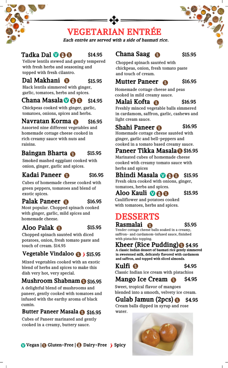 Kabab and Curry Durham menu board
