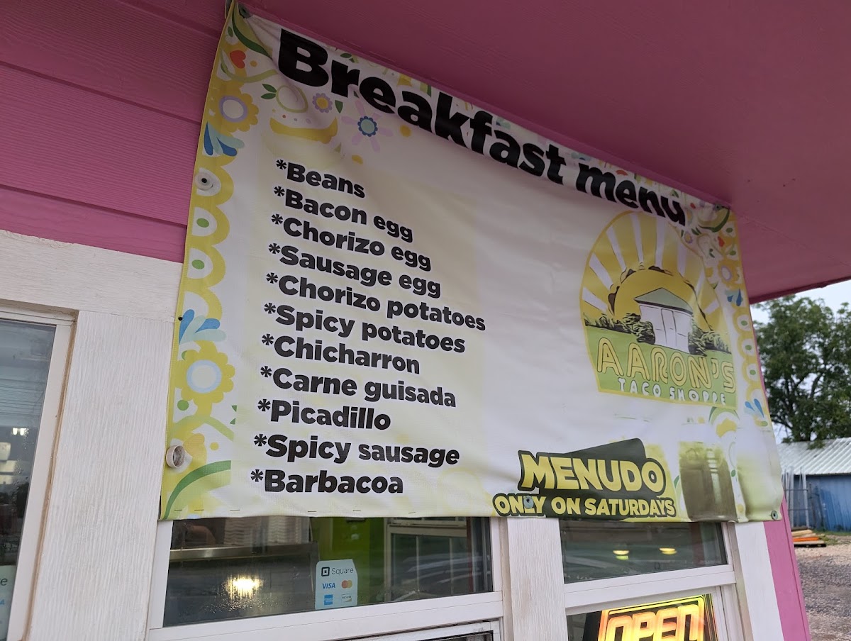 El Taquito menu board