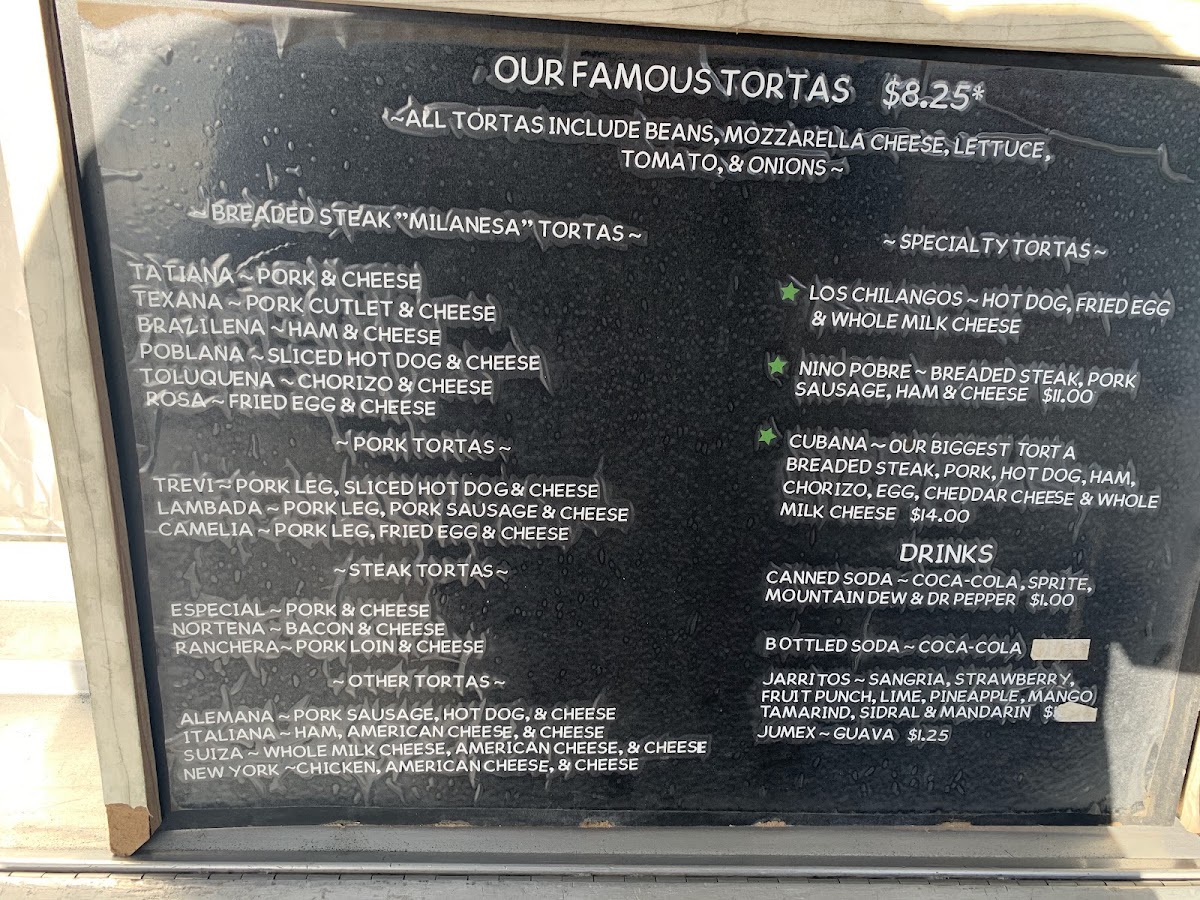 Los Chilangos Food Truck & Catering menu board