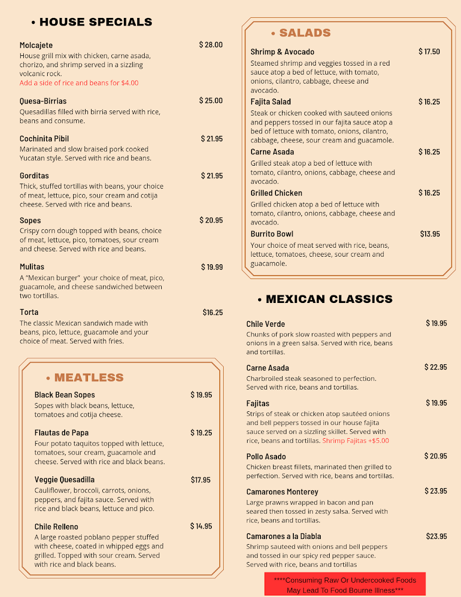Señor Taps menu board