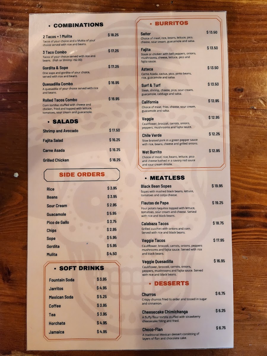 Señor Taps menu board