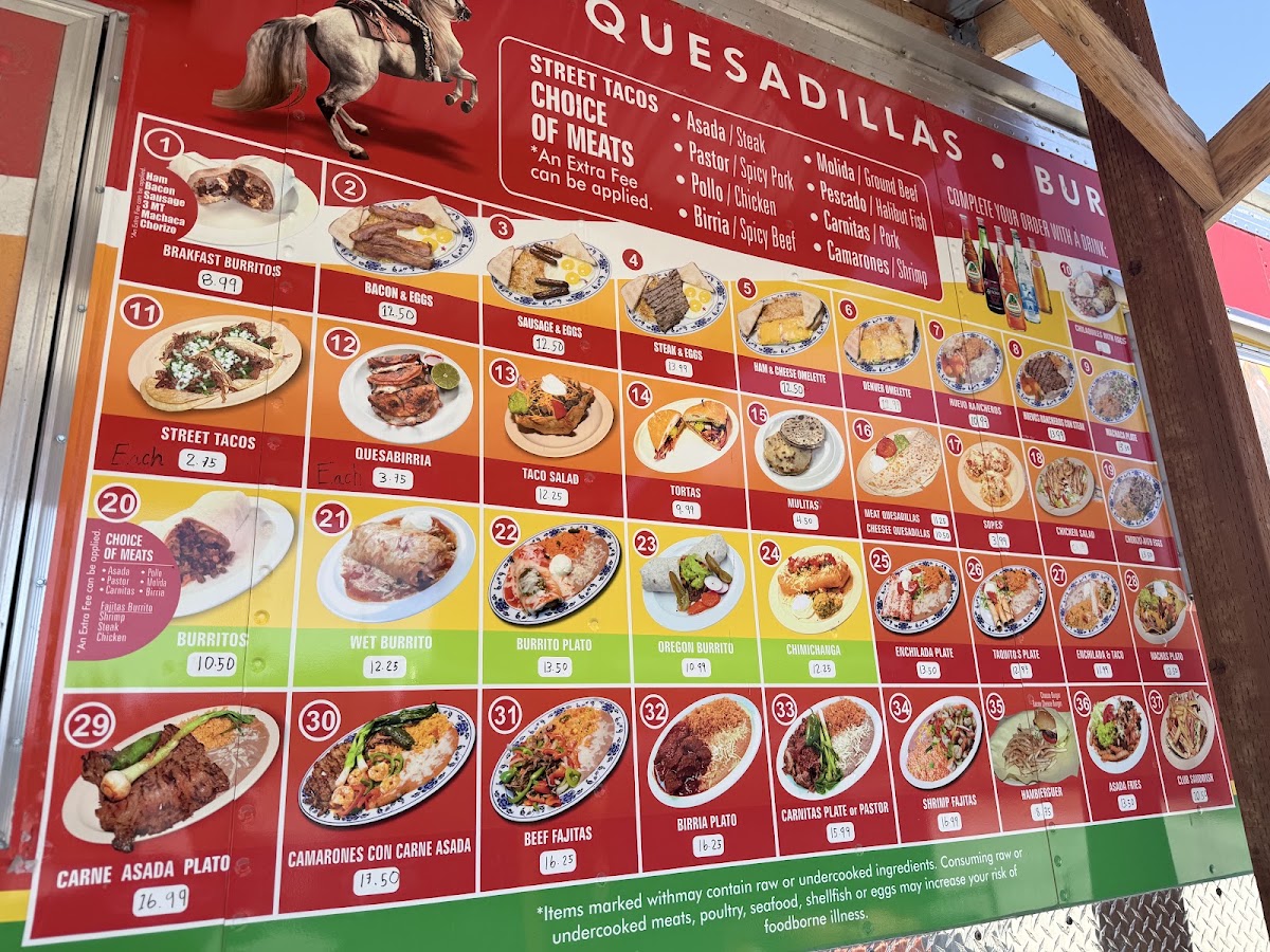 Don Cheque Taqueria menu board