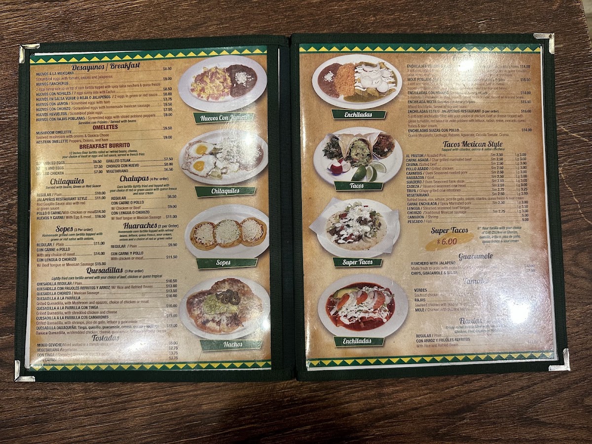 Jalapeños menu board