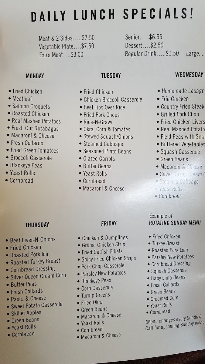 Miles To Go Too menu board