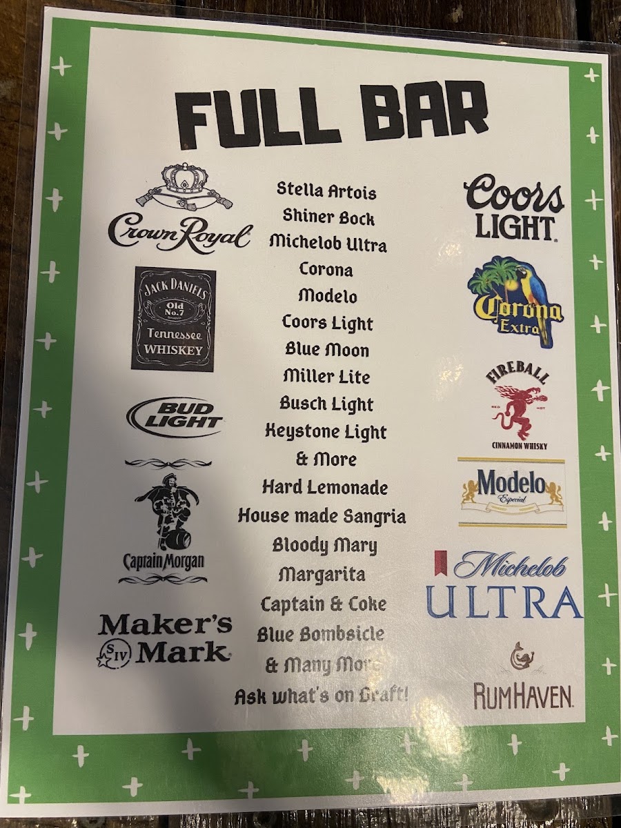 Trails End Grill menu board