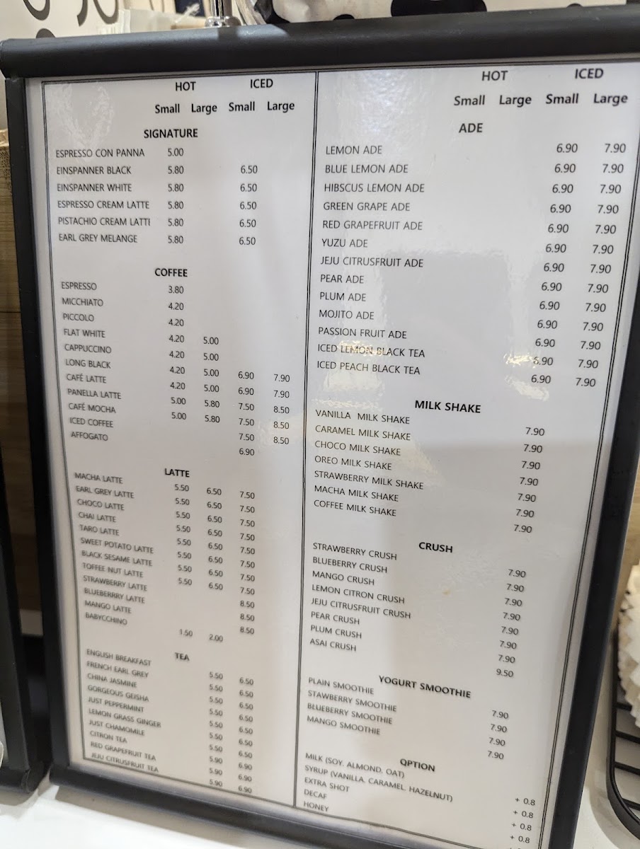 TEN THOUSAND Eastwood menu board