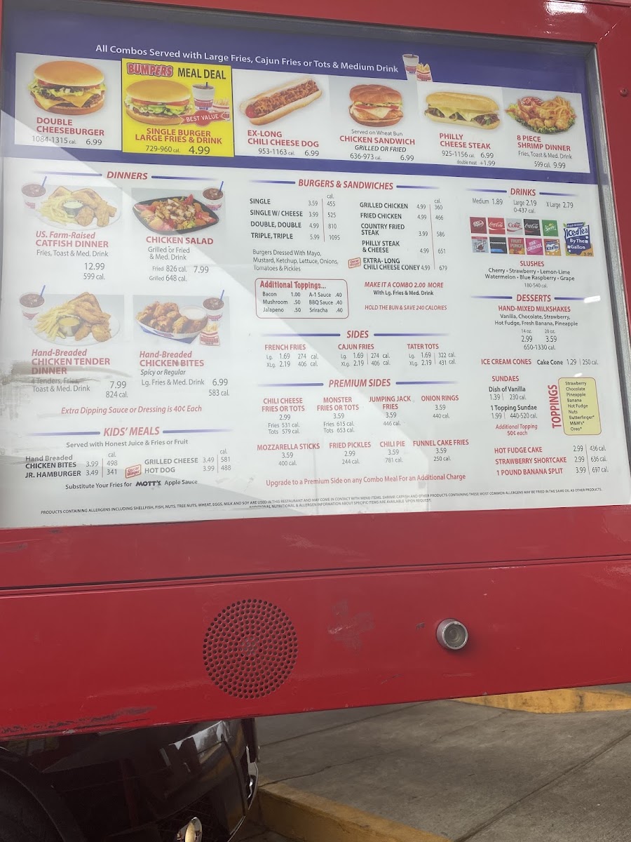 Bumpers menu board