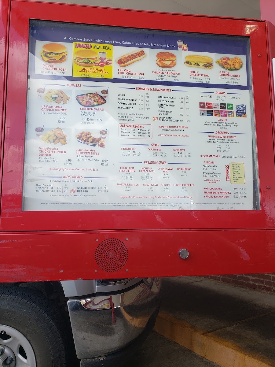 Bumpers menu board