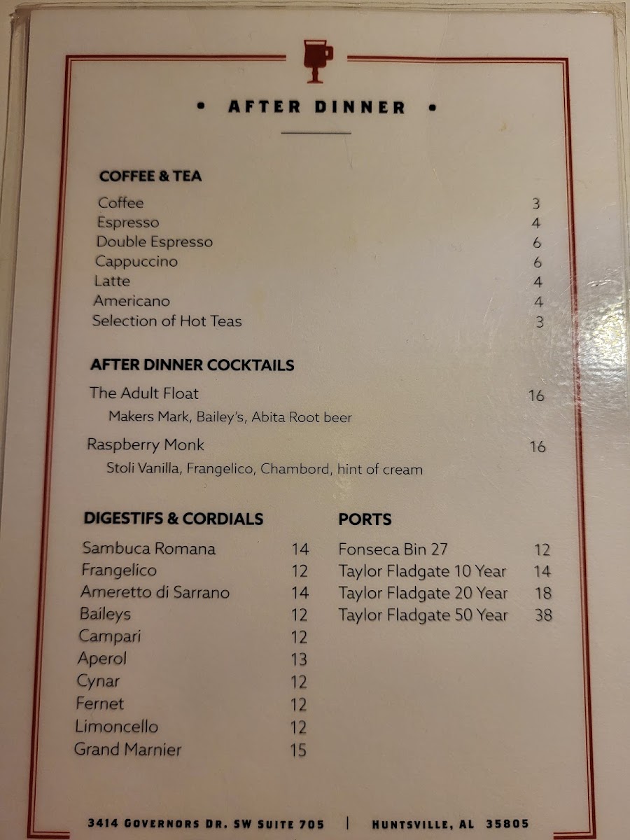 Osteria LuCa menu board