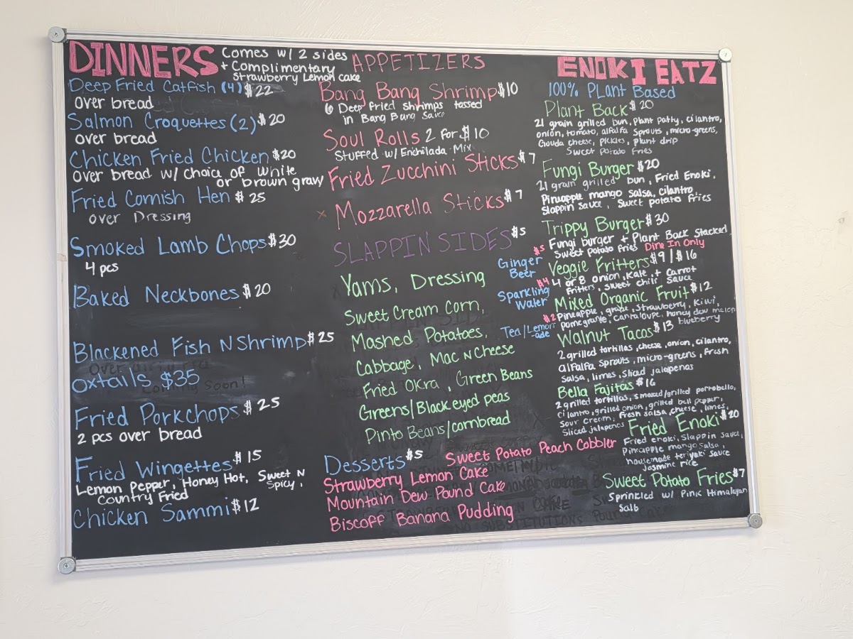 Stacey & Seed's Slappin Soul Food menu board