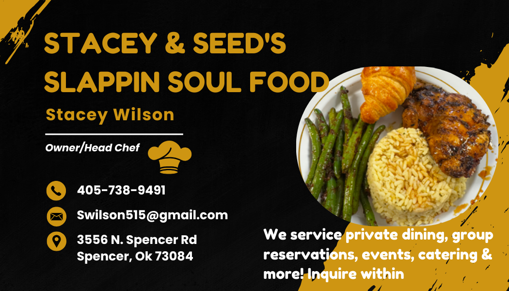 Stacey & Seed's Slappin Soul Food menu board