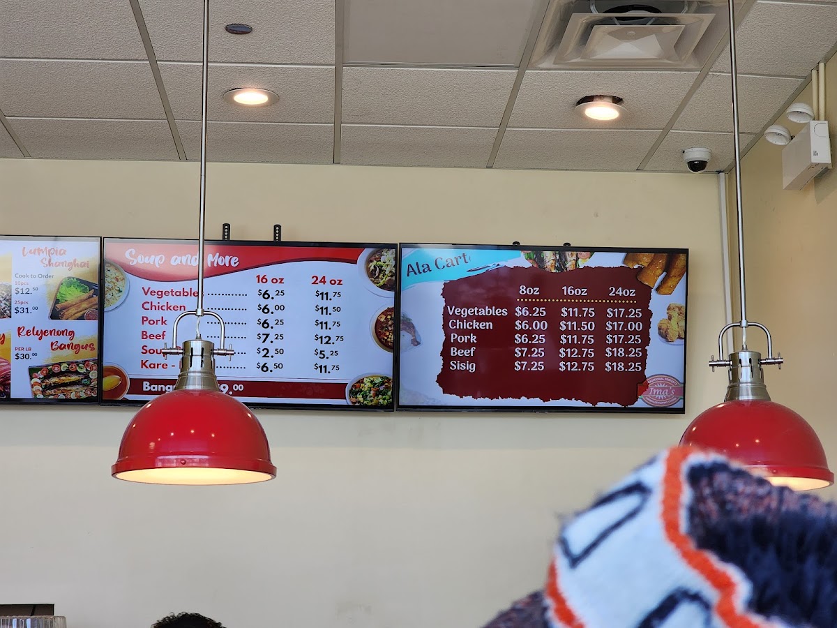 Ima's Chicago menu board