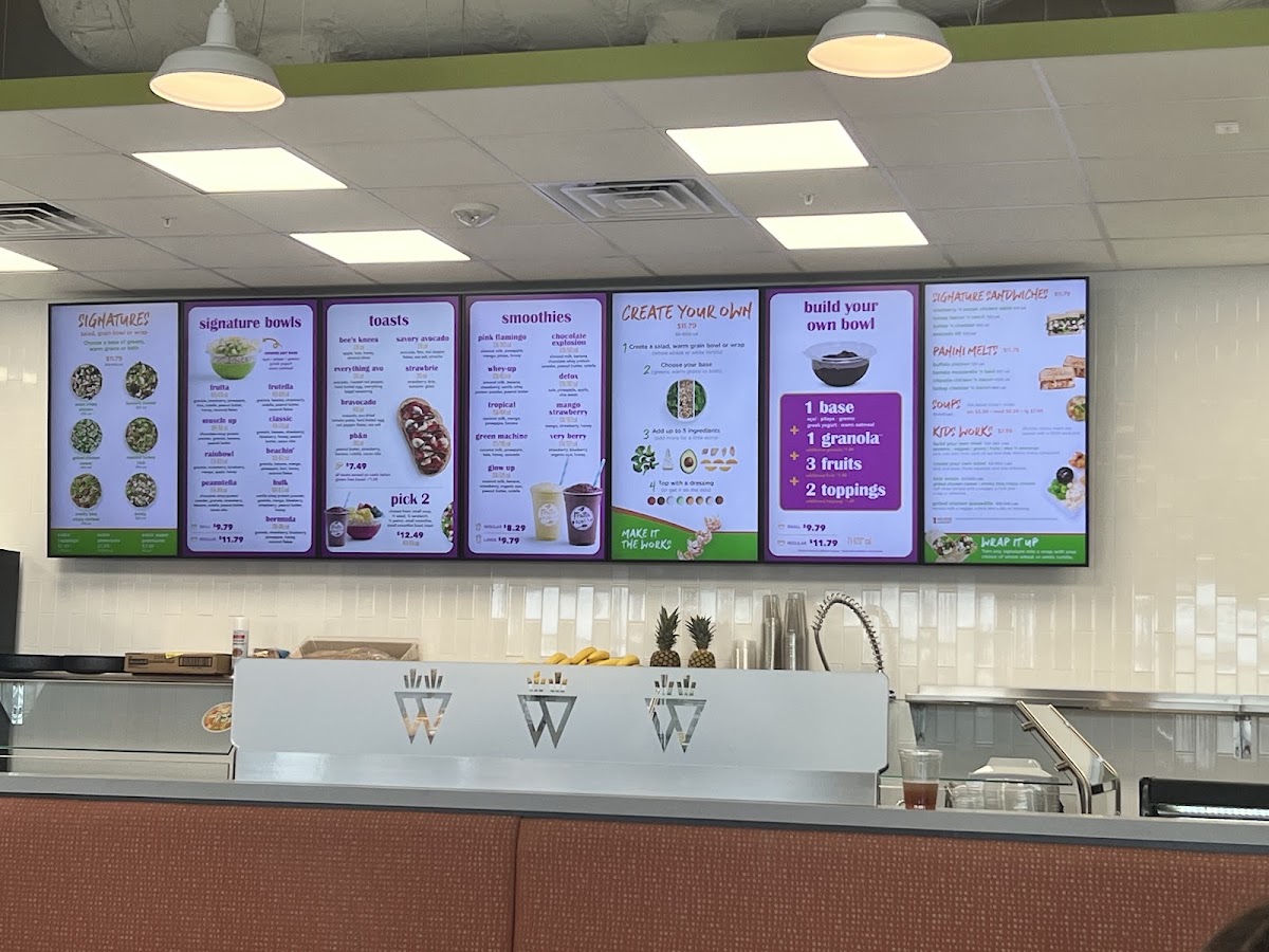 Frutta Bowls menu board