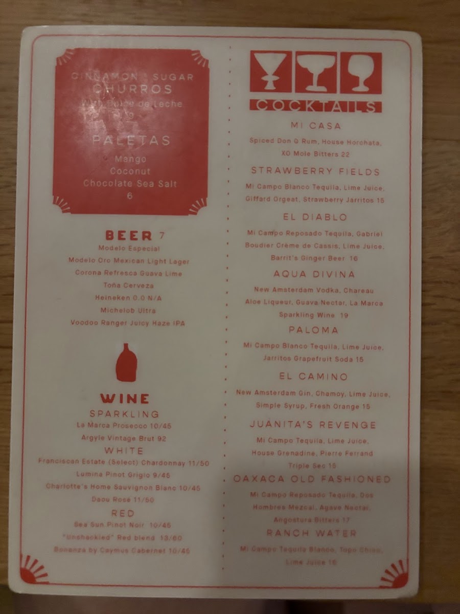 Mercado Morada menu board