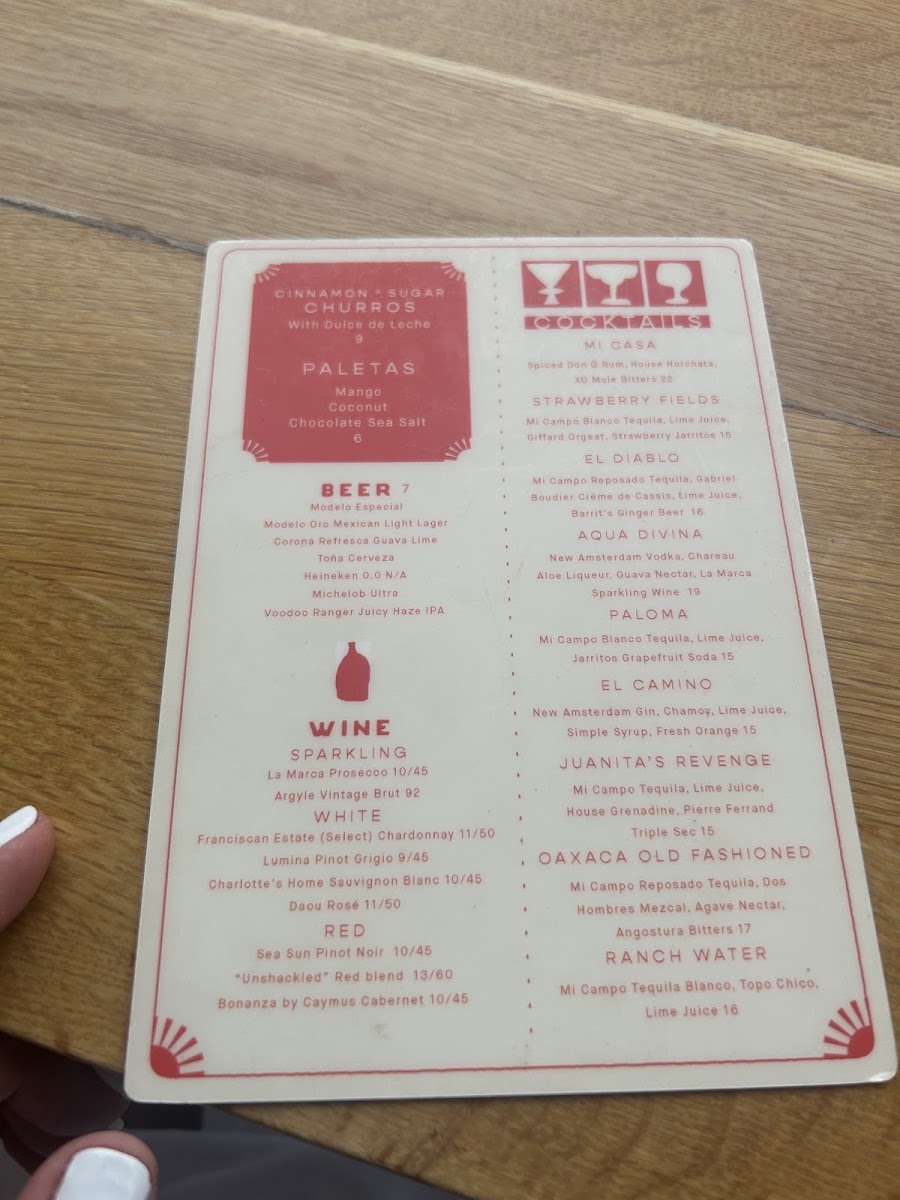 Mercado Morada menu board