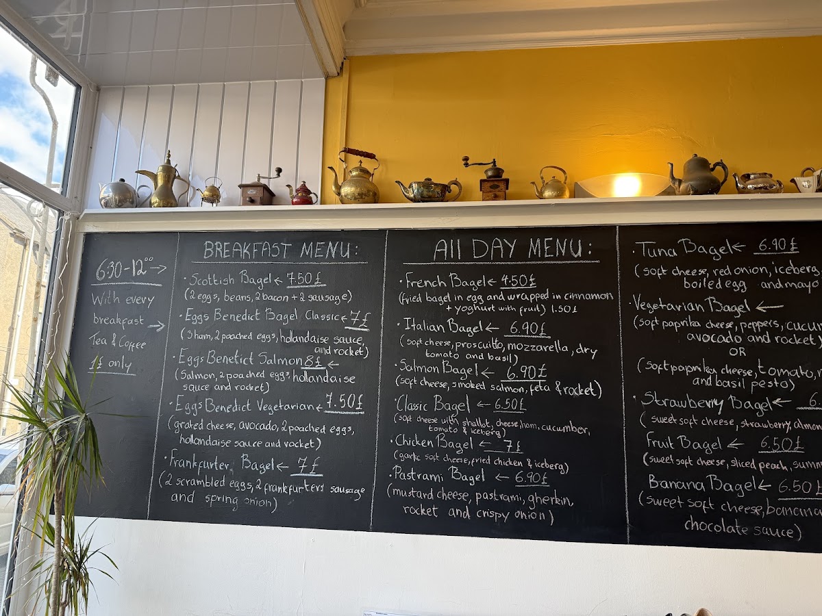 Tornado Bagel menu board