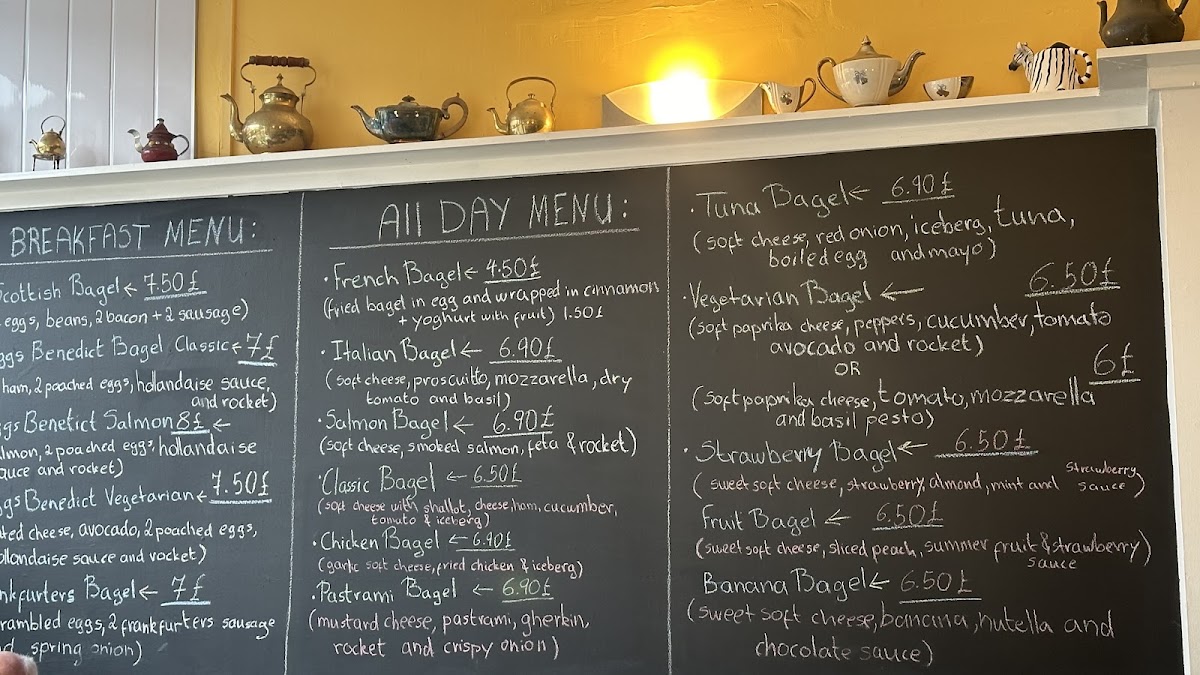 Tornado Bagel menu board