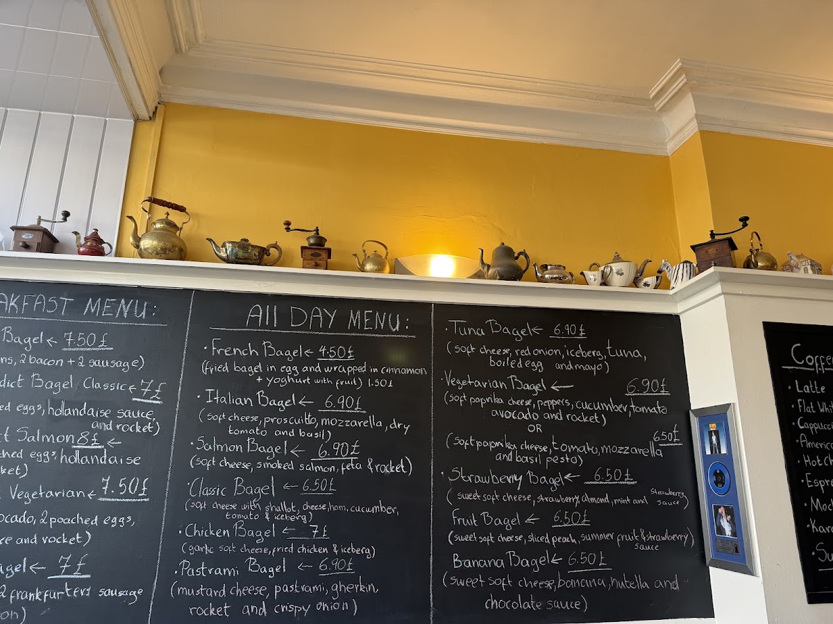 Tornado Bagel menu board