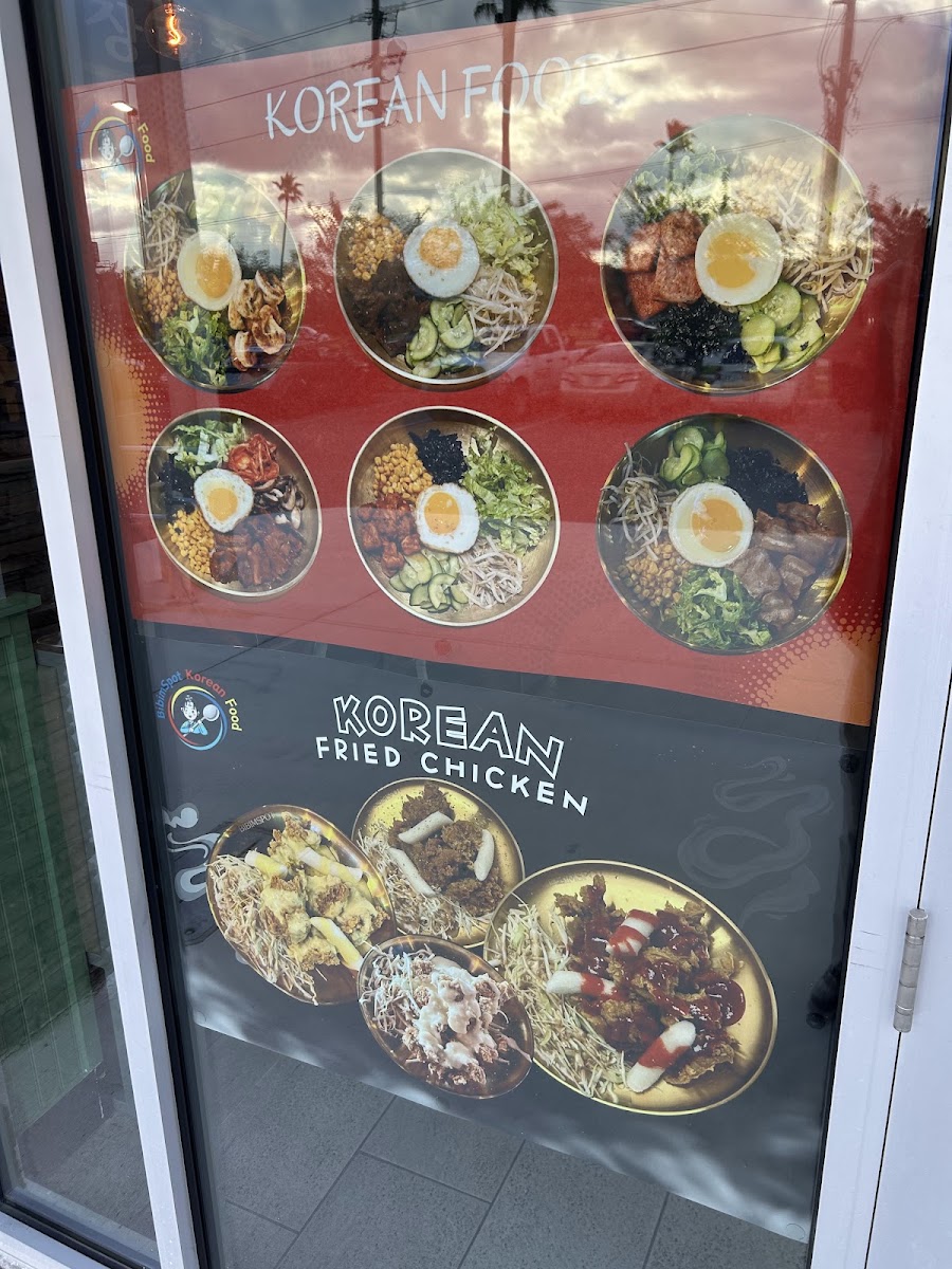 BibimSpot Korean Food menu board