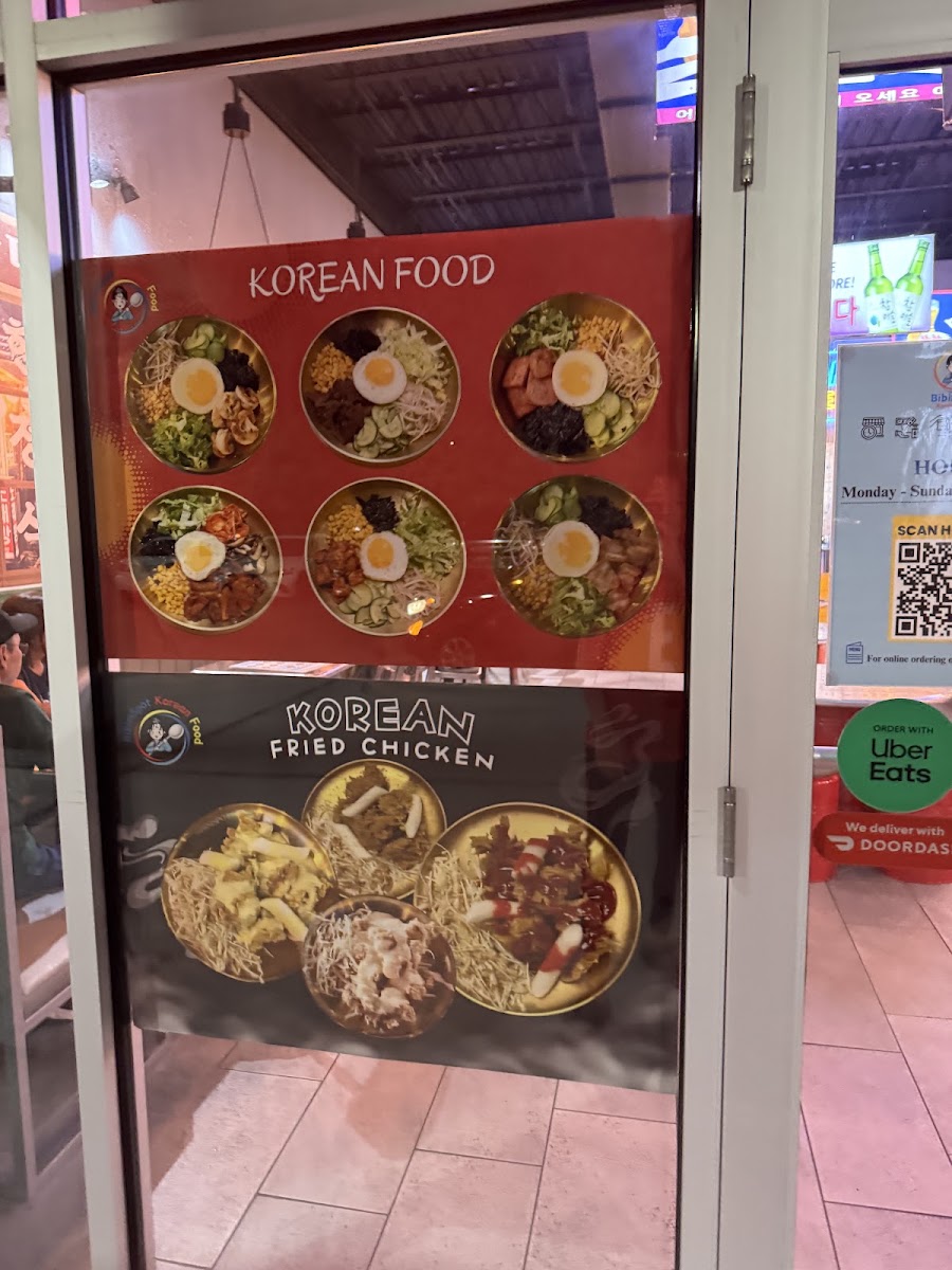 BibimSpot Korean Food menu board