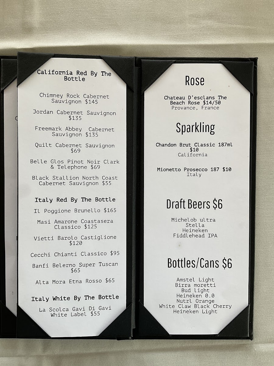 Sabbia D'oro italiano menu board